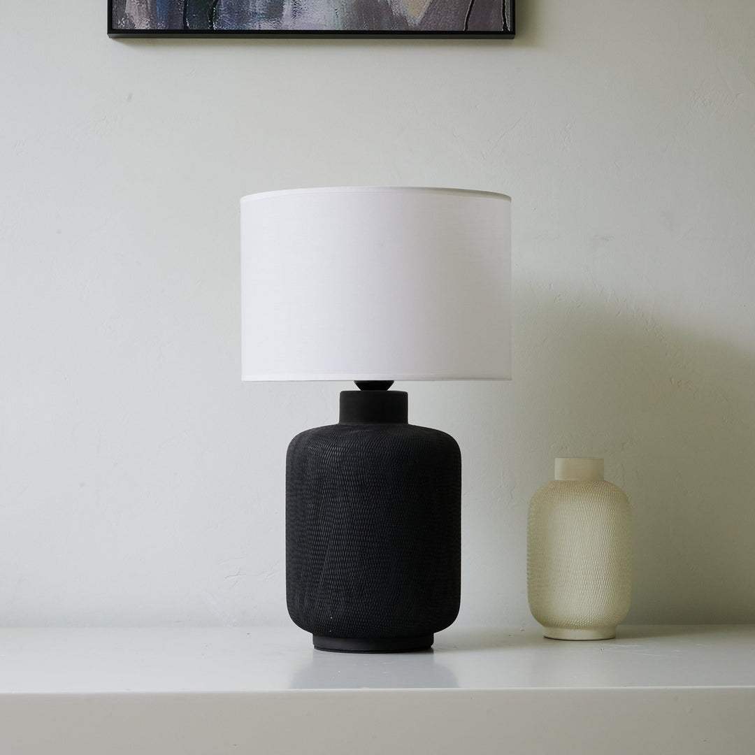 Nocturne Textured Black Table Lamp - Vakkerlight