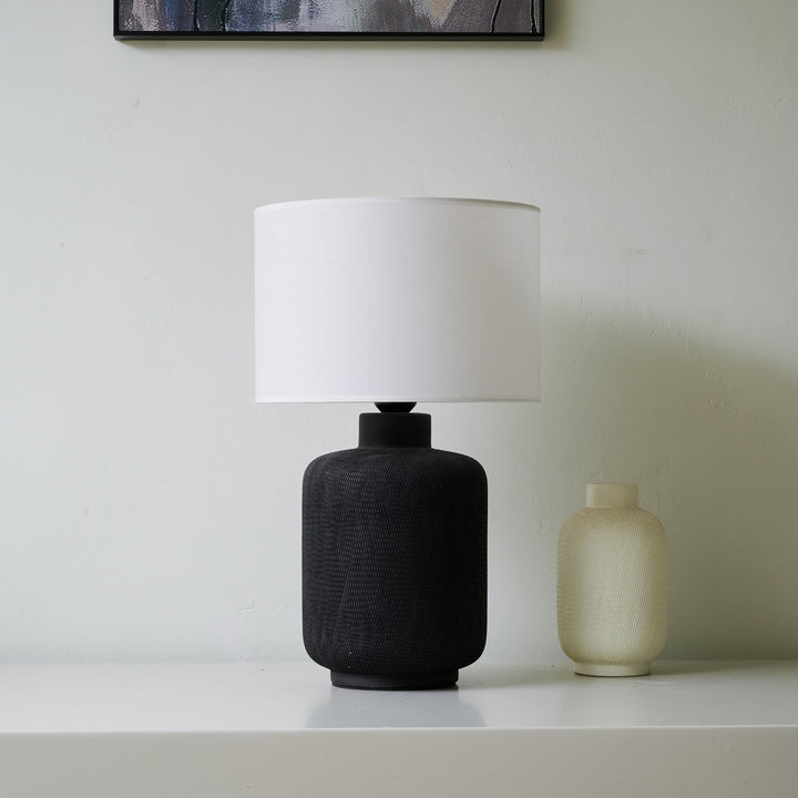 Nocturne Textured Black Table Lamp - Vakkerlight