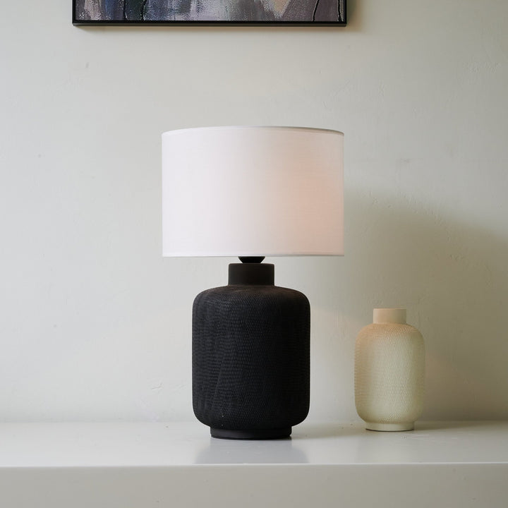 Nocturne Textured Black Table Lamp - Vakkerlight