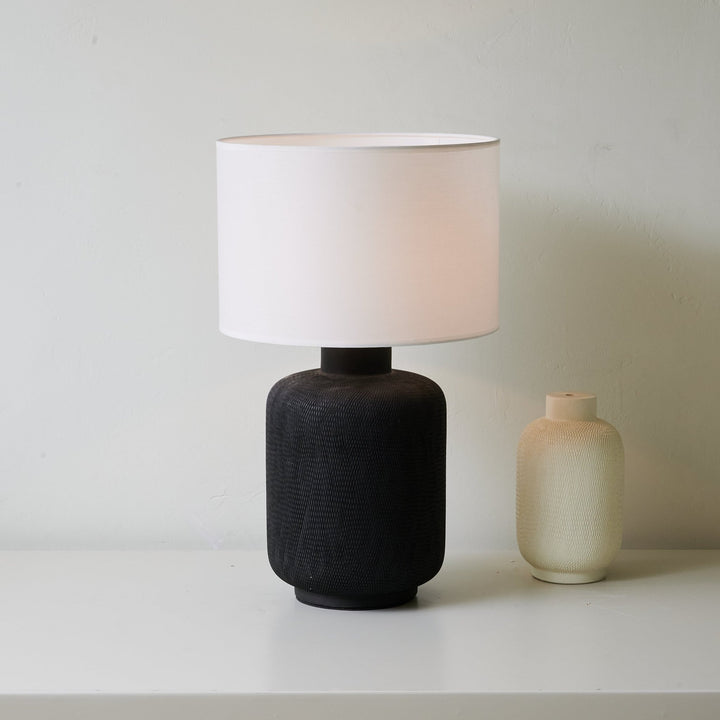 Nocturne Textured Black Table Lamp - Vakkerlight