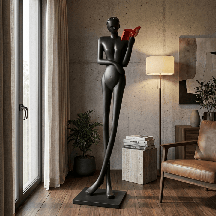 Noir Muse Reading Sculpture - Vakkerlight
