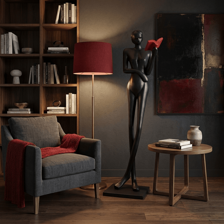 Noir Muse Reading Sculpture - Vakkerlight