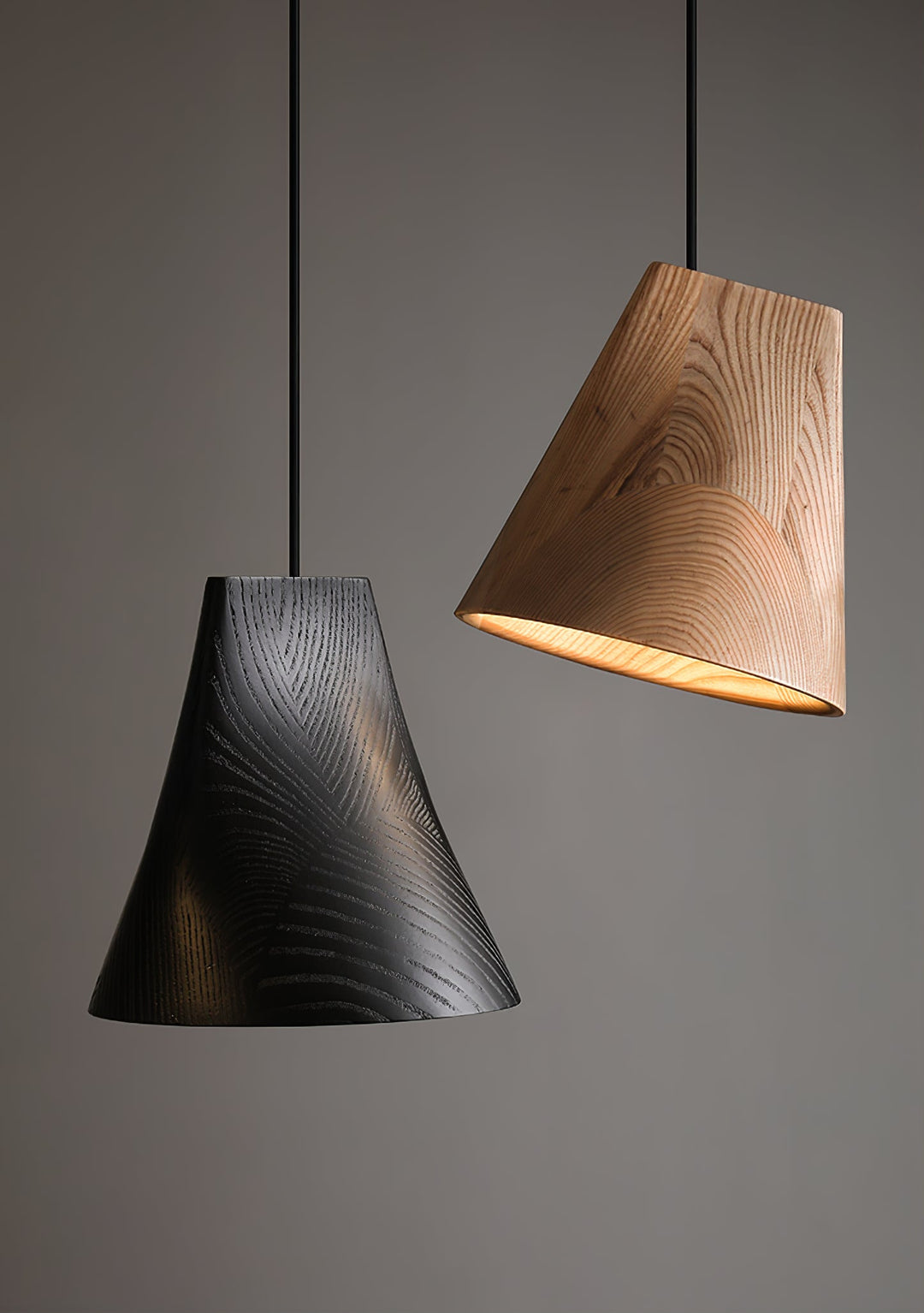 Nordic Tilted Wood Pendant Light - Vakkerlight