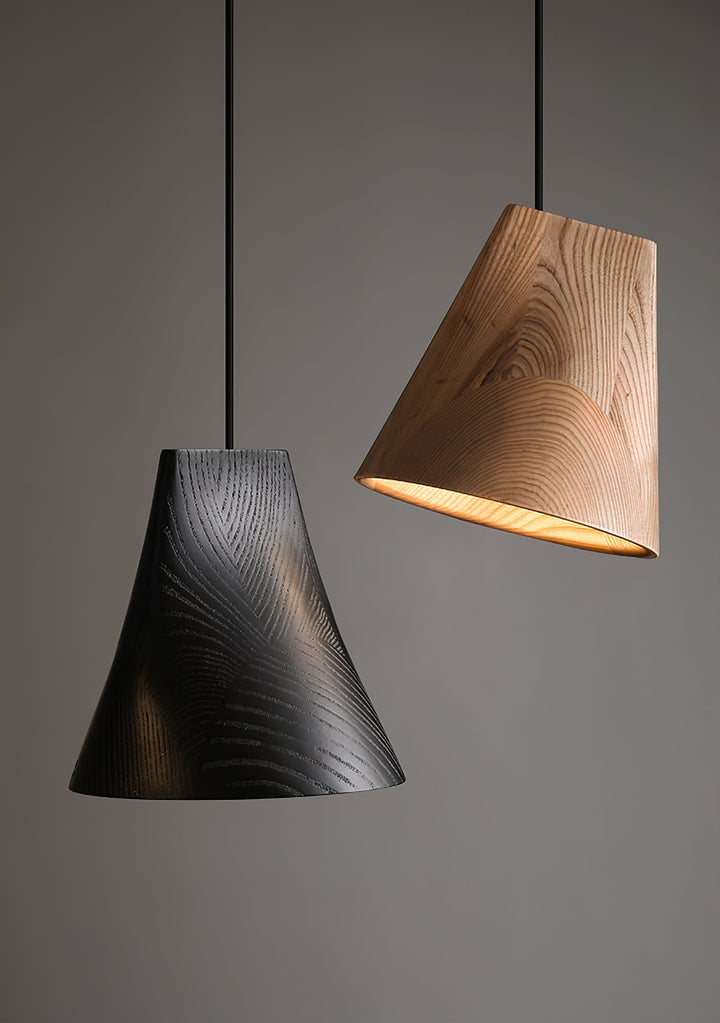 Nordic Tilted Wood Pendant Light - Vakkerlight