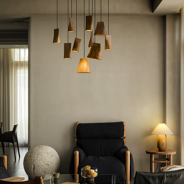 Nordic Tilted Wood Pendant Light - Vakkerlight