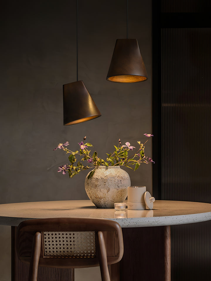 Nordic Tilted Wood Pendant Light - Vakkerlight