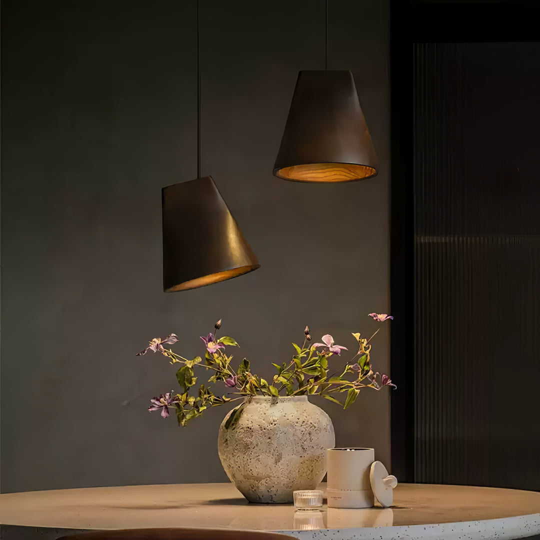 Nordic Tilted Wood Pendant Light - Vakkerlight