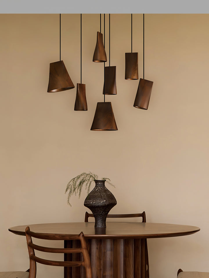 Nordic Tilted Wood Pendant Light - Vakkerlight