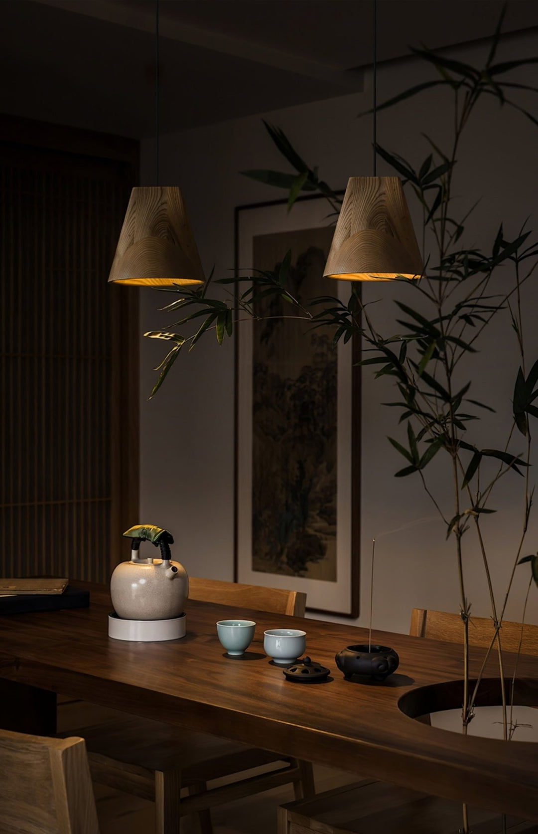 Nordic Tilted Wood Pendant Light - Vakkerlight