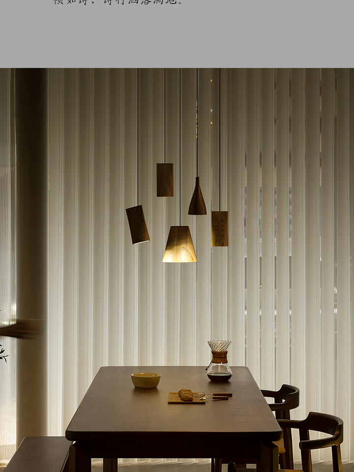 Nordic Tilted Wood Pendant Light - Vakkerlight