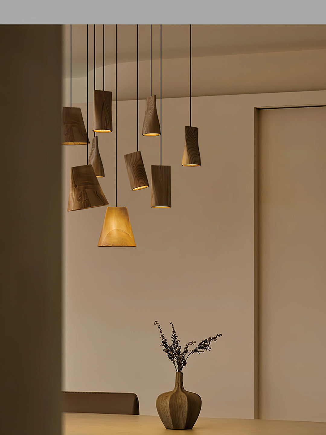 Nordic Tilted Wood Pendant Light - Vakkerlight