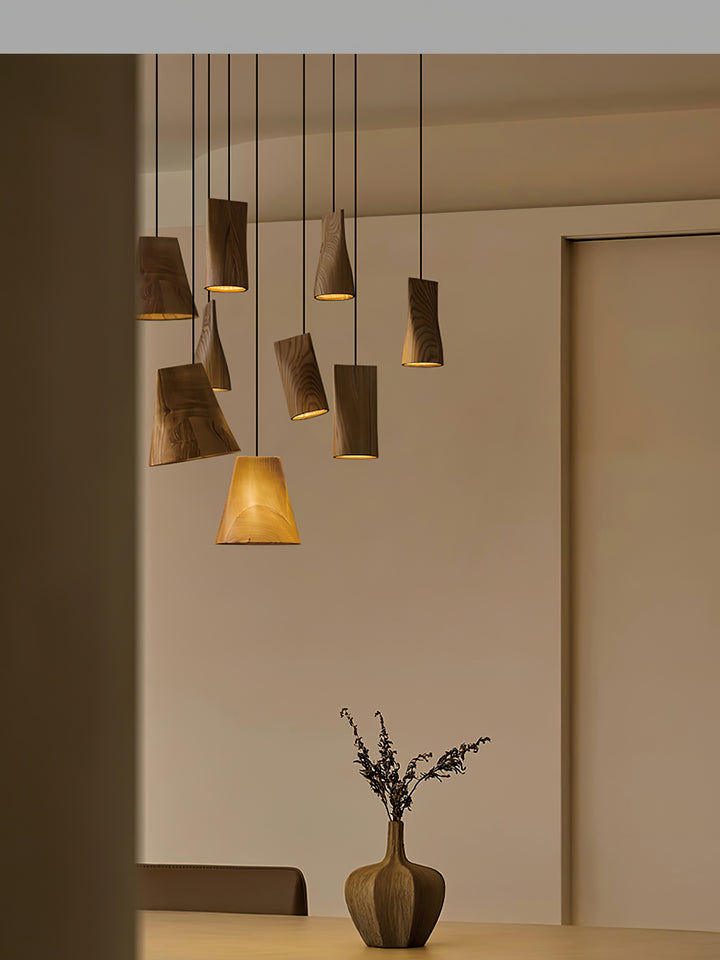 Nordic Tilted Wood Pendant Light - Vakkerlight