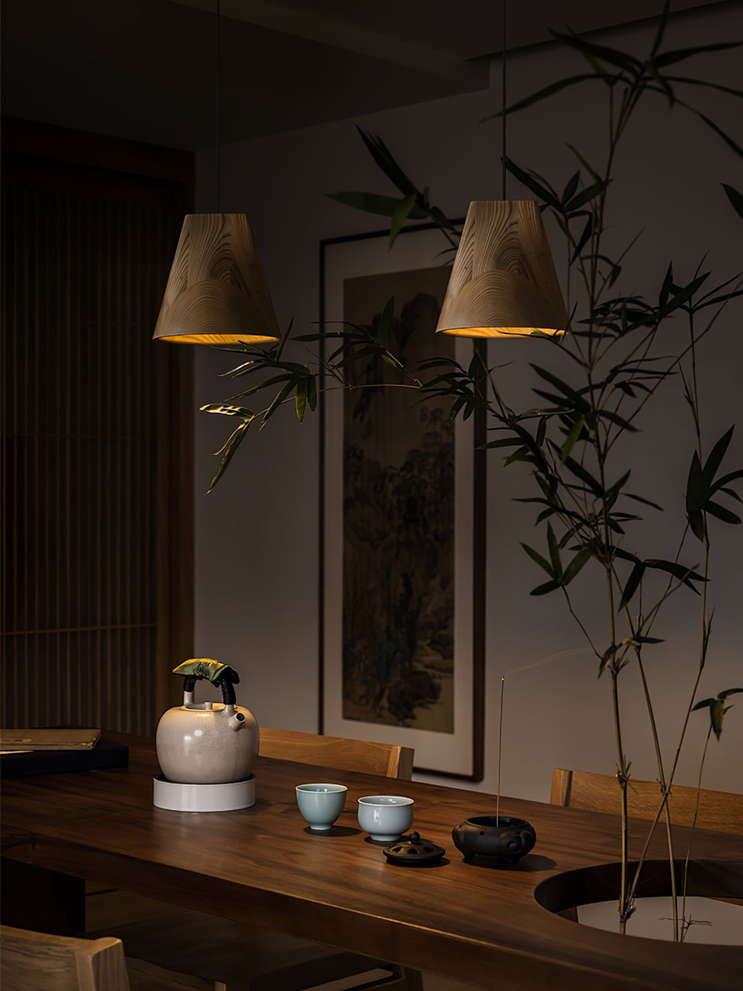 Nordic Tilted Wood Pendant Light - Vakkerlight