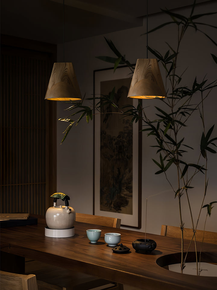 Nordic Tilted Wood Pendant Light - Vakkerlight