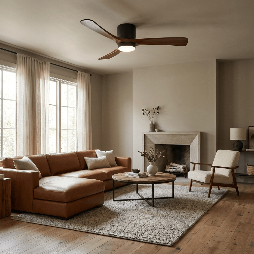 Nordic Wooden Ceiling Fan Light