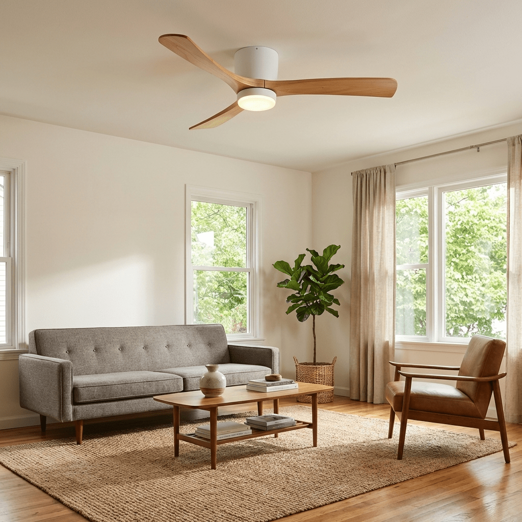 Nordic Wooden Ceiling Fan Light