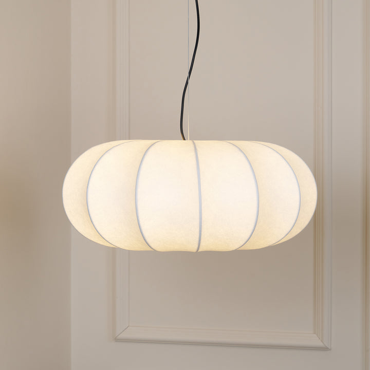 Oblate Silk Pendant Lamp