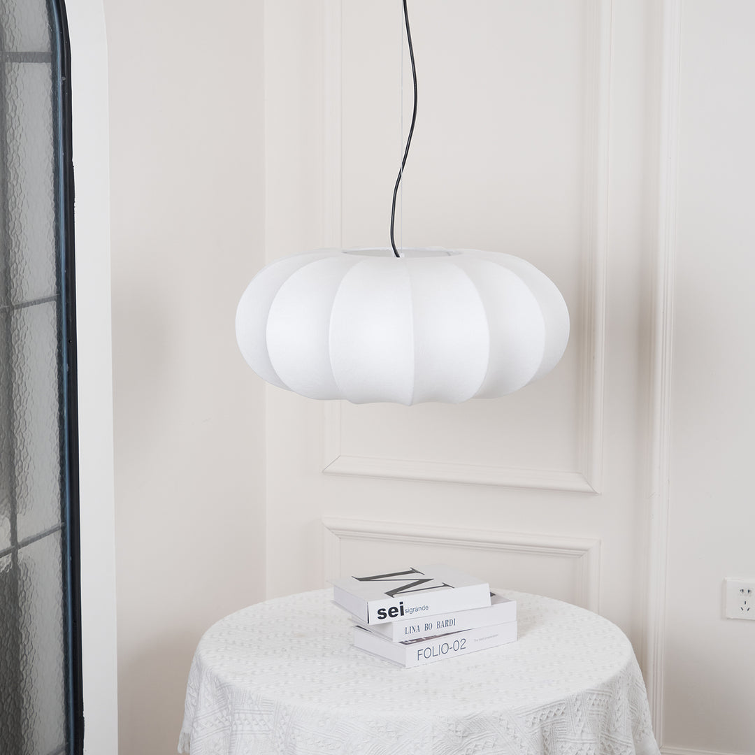 Oblate Silk Pendant Lamp