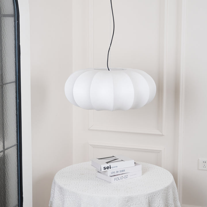 Oblate Silk Pendant Lamp