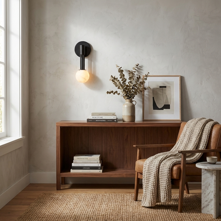 Obra Alabaster Globe Wall Sconce – detail 3
