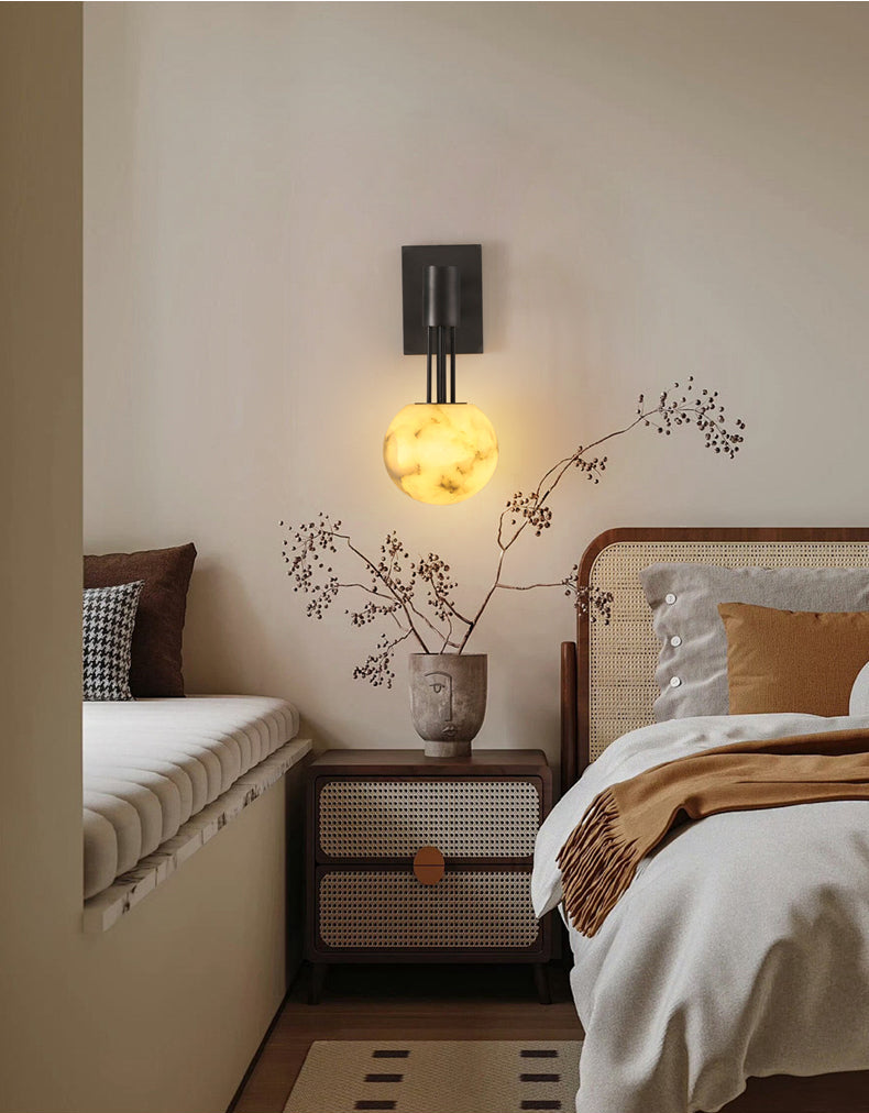 Obra Alabaster Globe Wall Sconce