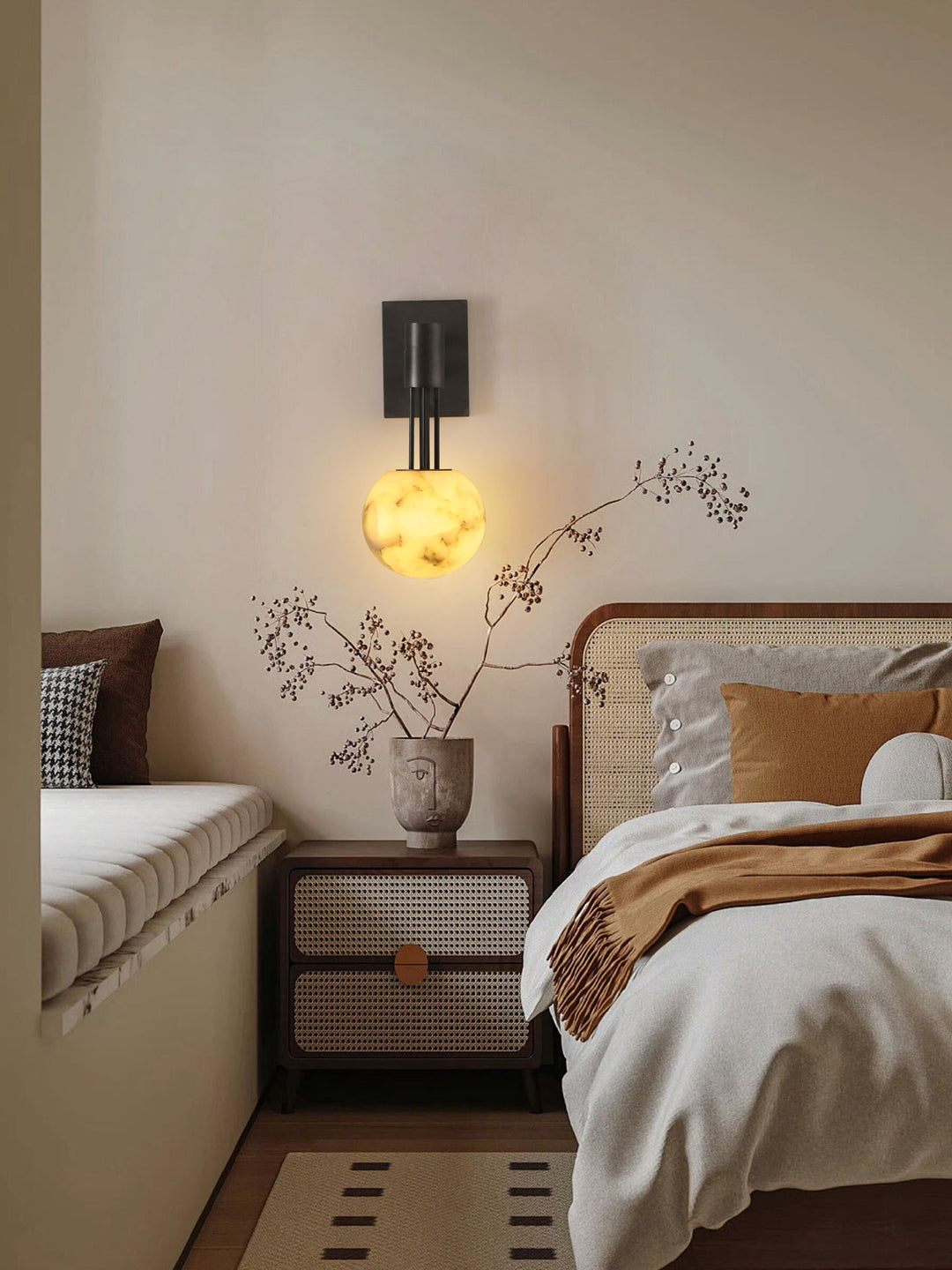 Obra Alabaster Globe Wall Sconce