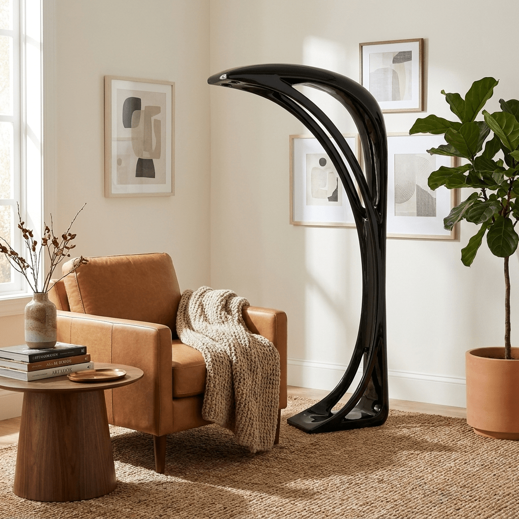 Obsidian Curve Floor Lamp - Vakkerlight