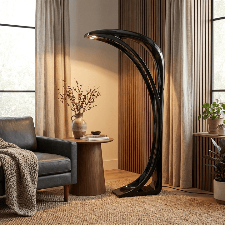 Obsidian Curve Floor Lamp - Vakkerlight