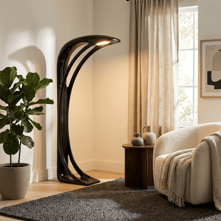 Obsidian Curve Floor Lamp - Vakkerlight