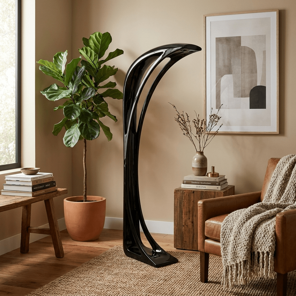 Obsidian Curve Floor Lamp - Vakkerlight