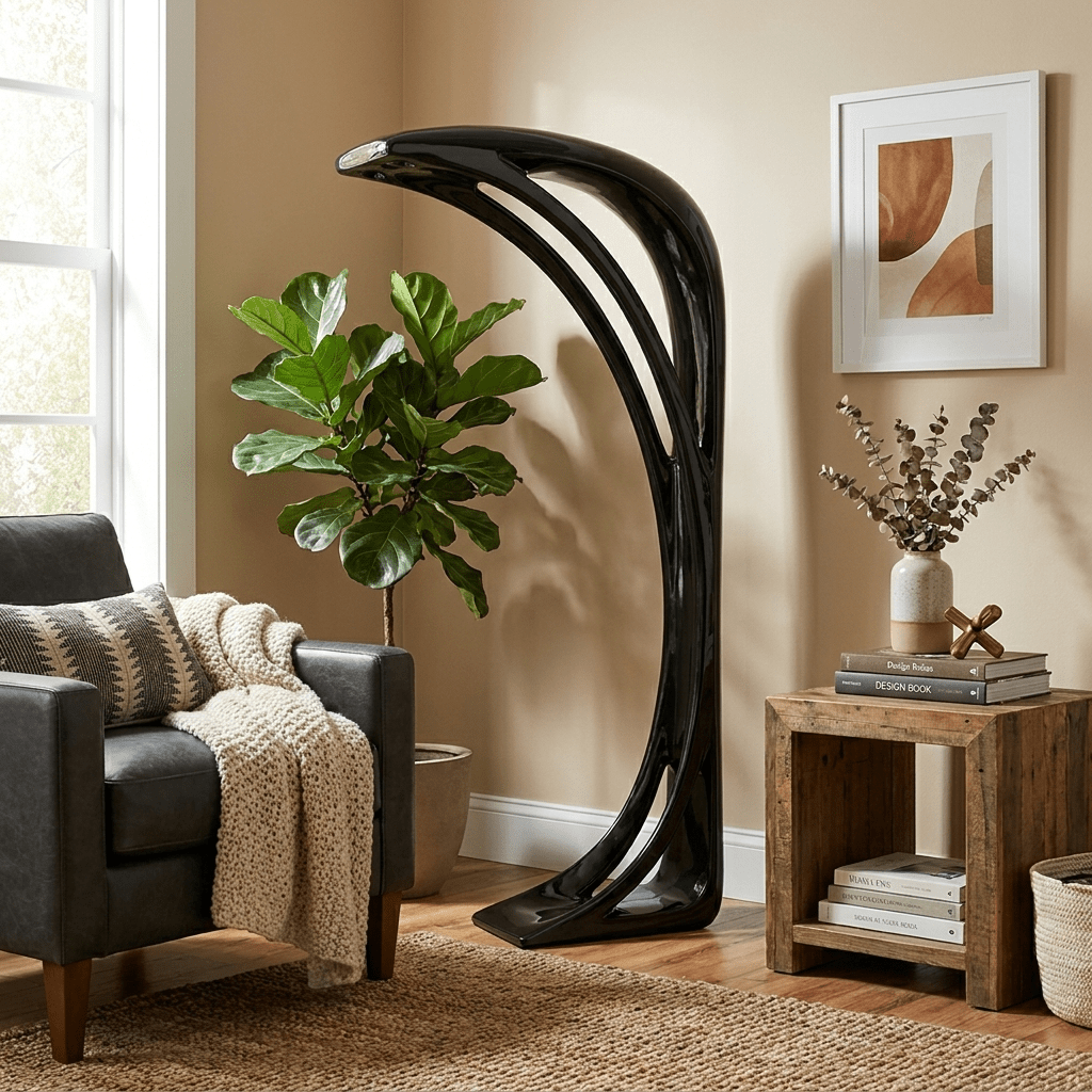 Obsidian Curve Floor Lamp - Vakkerlight