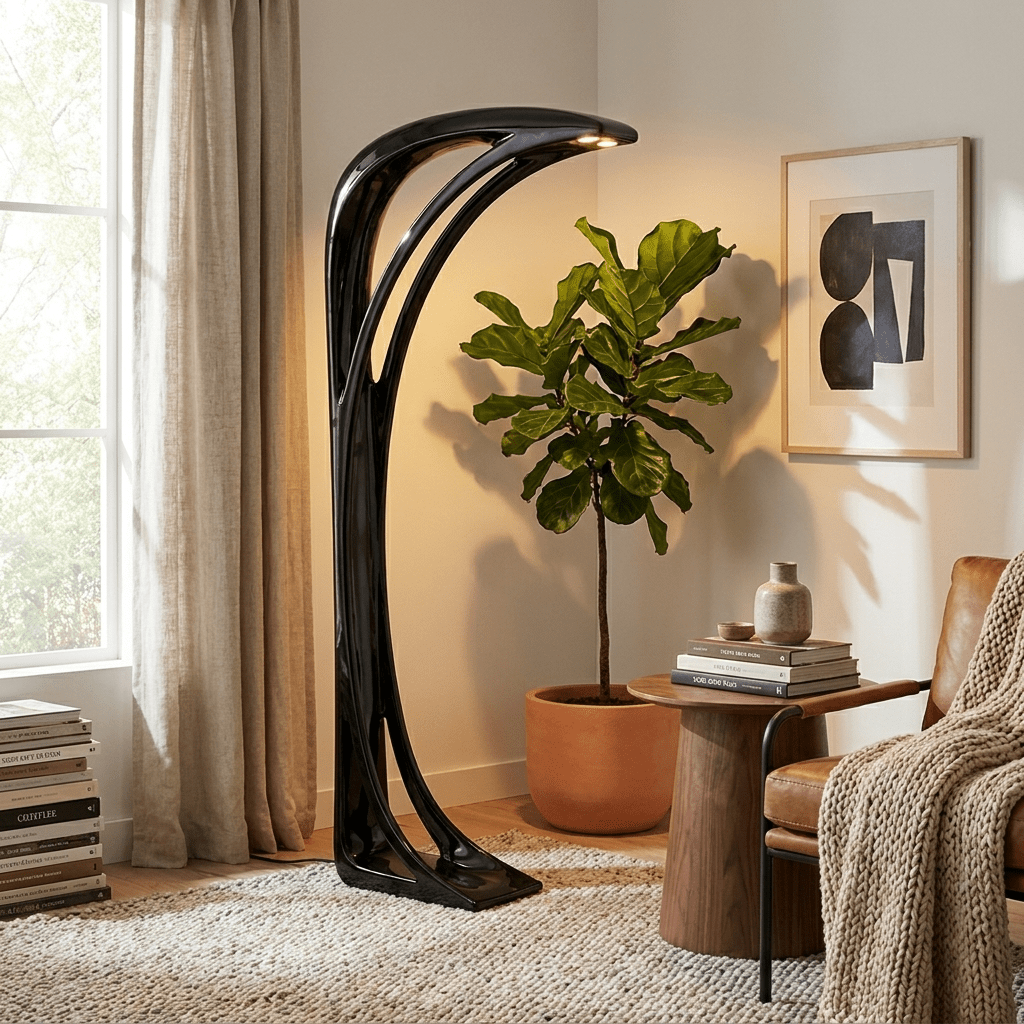 Obsidian Curve Floor Lamp - Vakkerlight