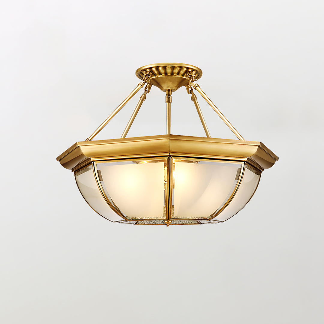 Bowl Shaped Brass Ceiling Lamp