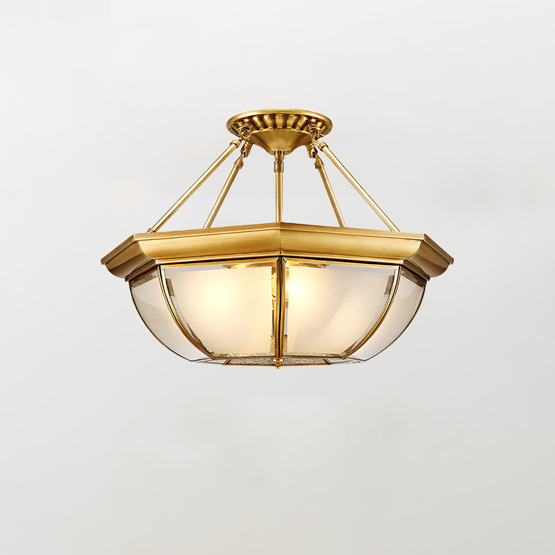 Bowl Shaped Brass Ceiling Lamp