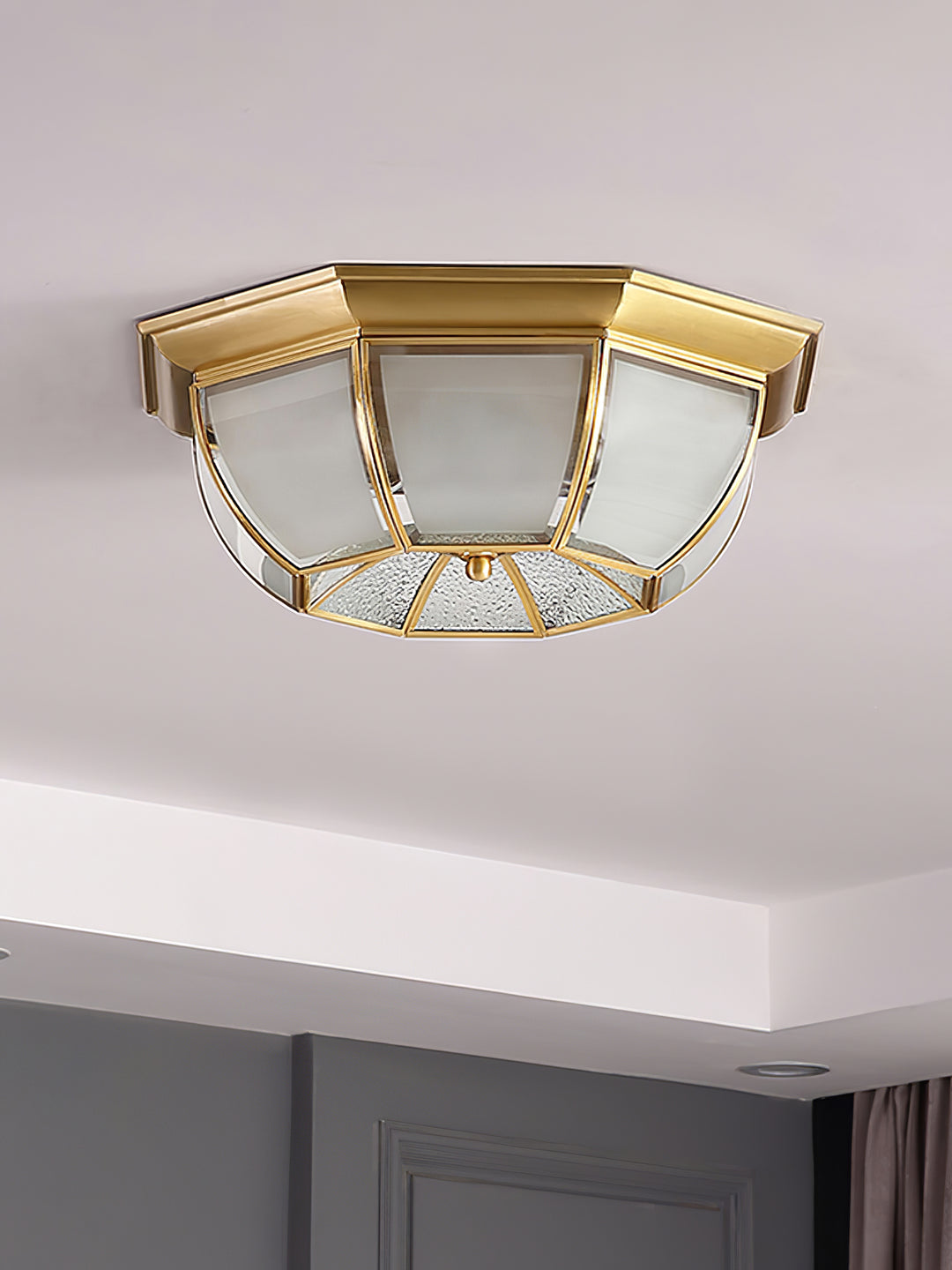 Bowl Shaped Brass Ceiling Lamp