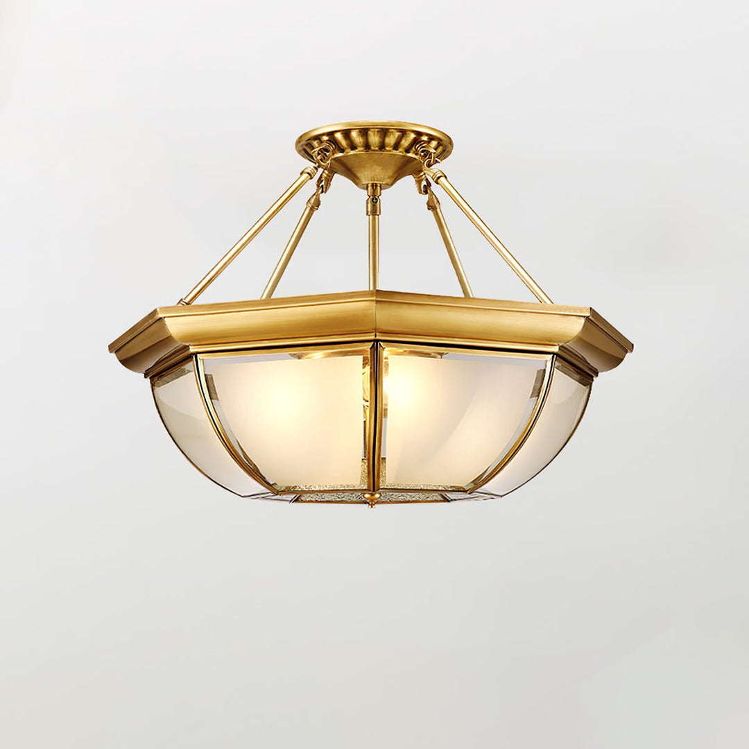 Bowl Shaped Brass Ceiling Lamp - Vakkerlight