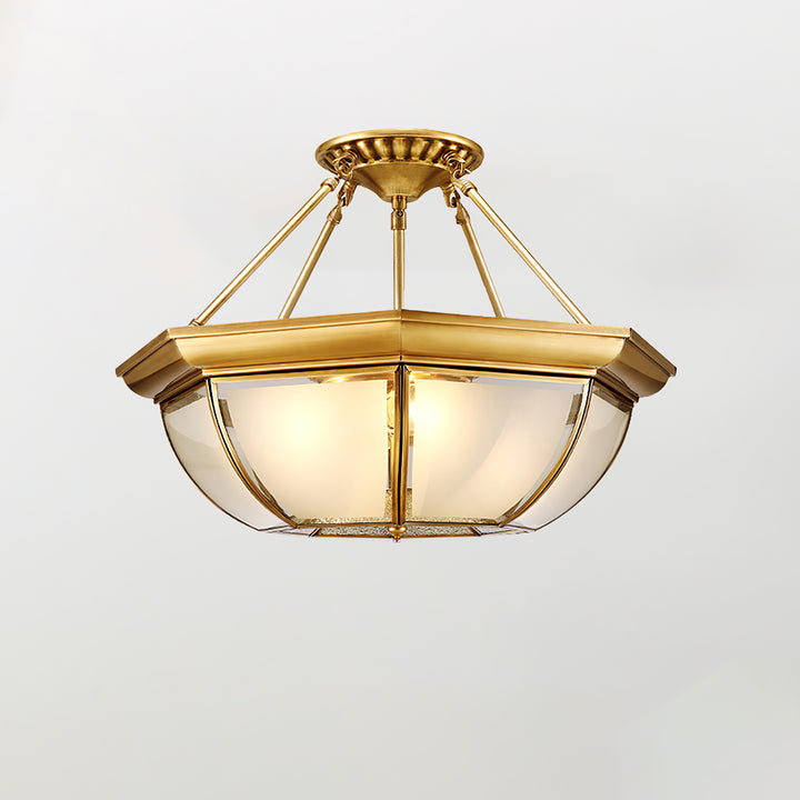 Bowl Shaped Brass Ceiling Lamp