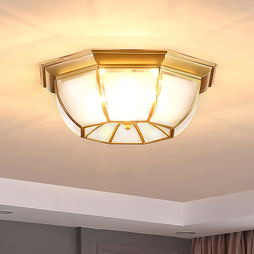 Bowl Shaped Brass Ceiling Lamp