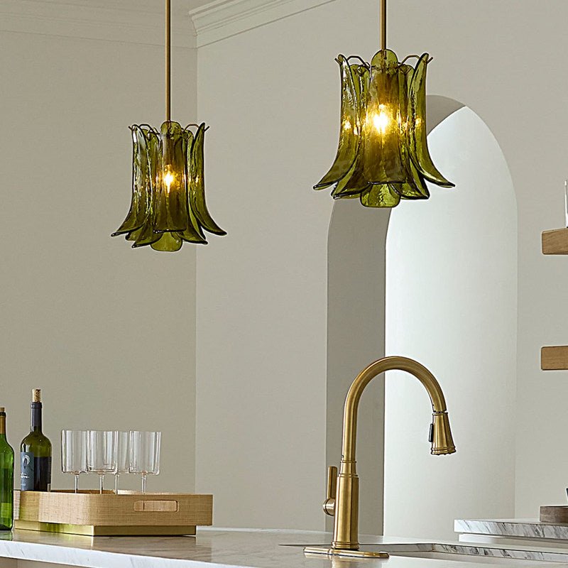 Olive Petal Glass Pendant Lamp - Vakkerlight