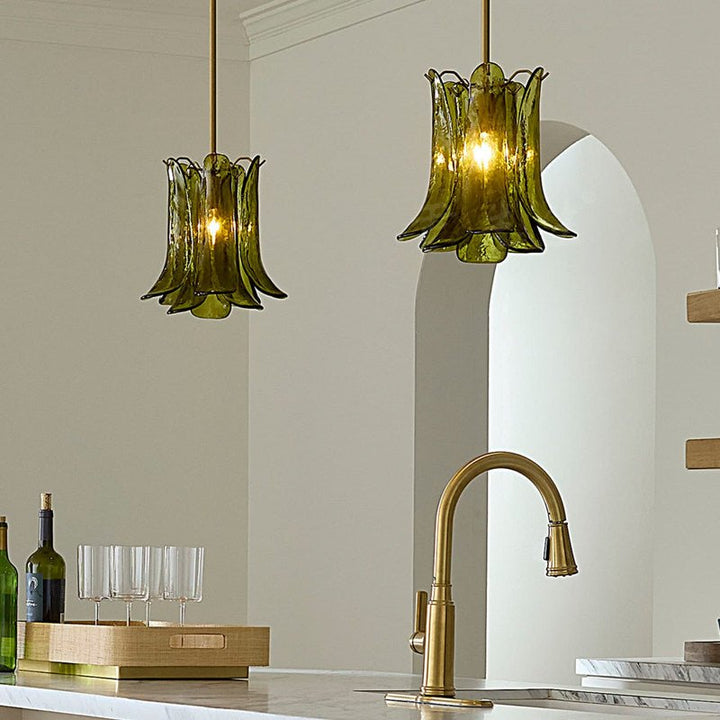Olive Petal Glass Pendant Lamp - Vakkerlight