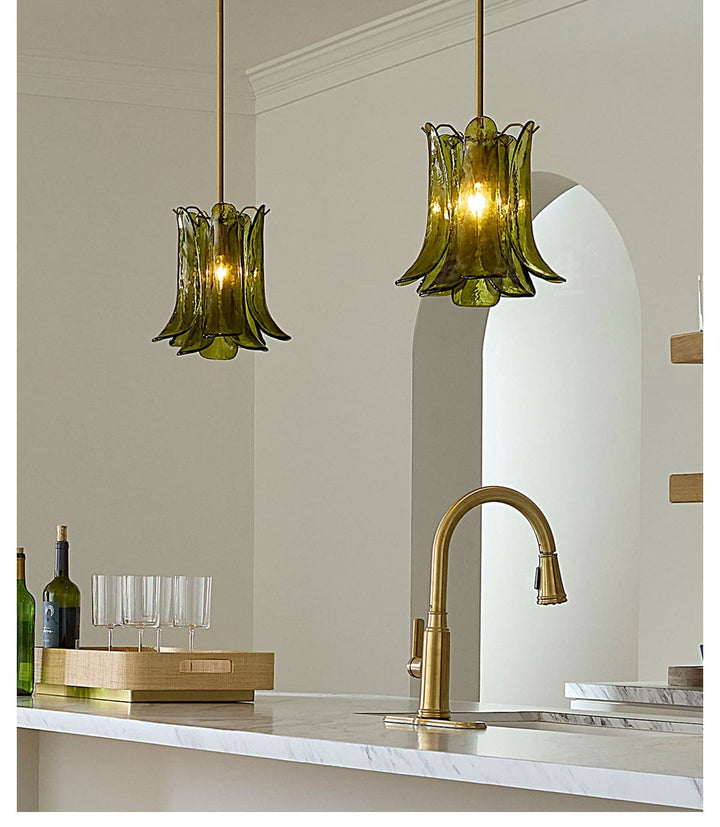 Olive Petal Glass Pendant Lamp - Vakkerlight
