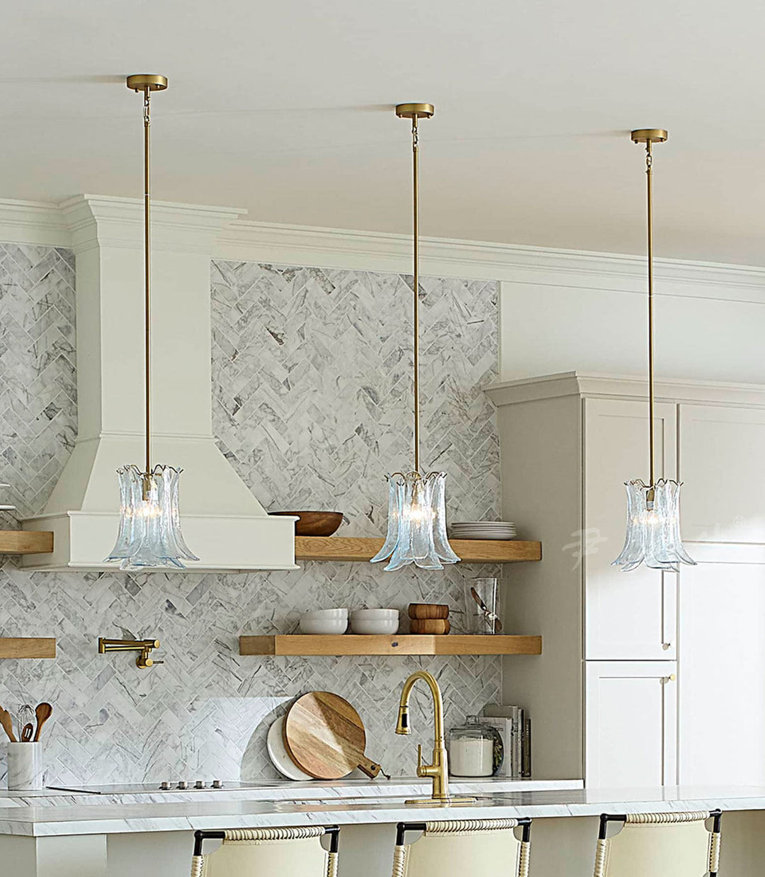 Olive Petal Glass Pendant Lamp - Vakkerlight