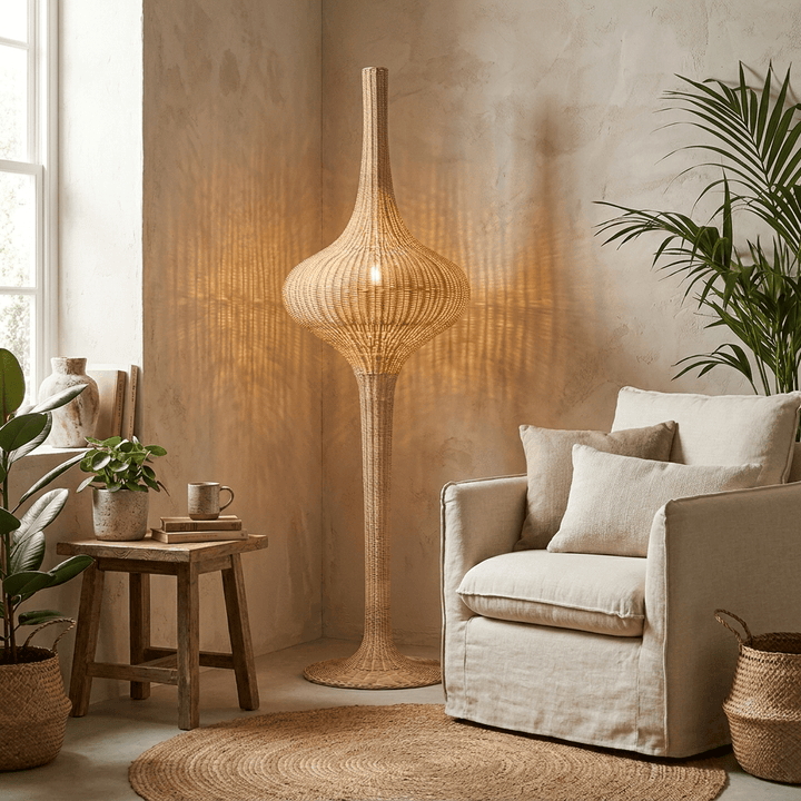 Onion Rattan Floor Lamp - Vakkerlight
