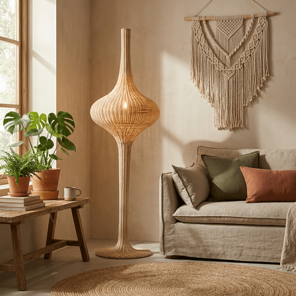 Onion Rattan Floor Lamp - Vakkerlight