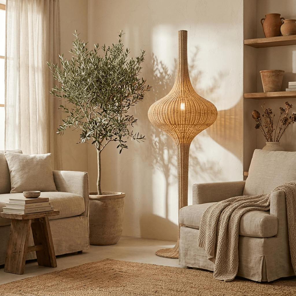 Onion Rattan Floor Lamp - Vakkerlight