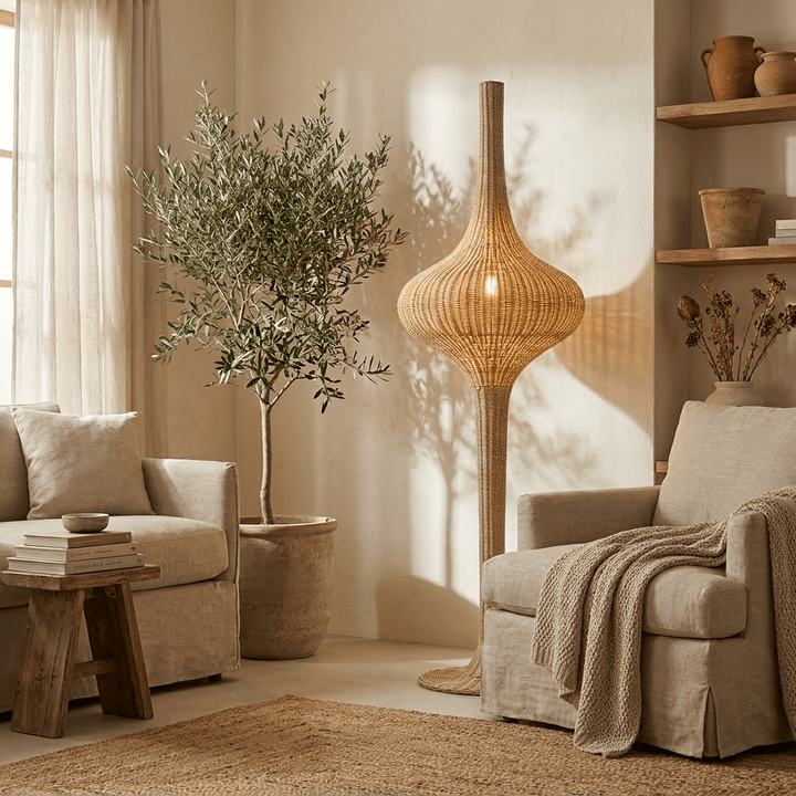 Onion Rattan Floor Lamp - Vakkerlight