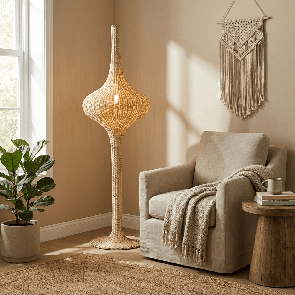 Onion Rattan Floor Lamp - Vakkerlight