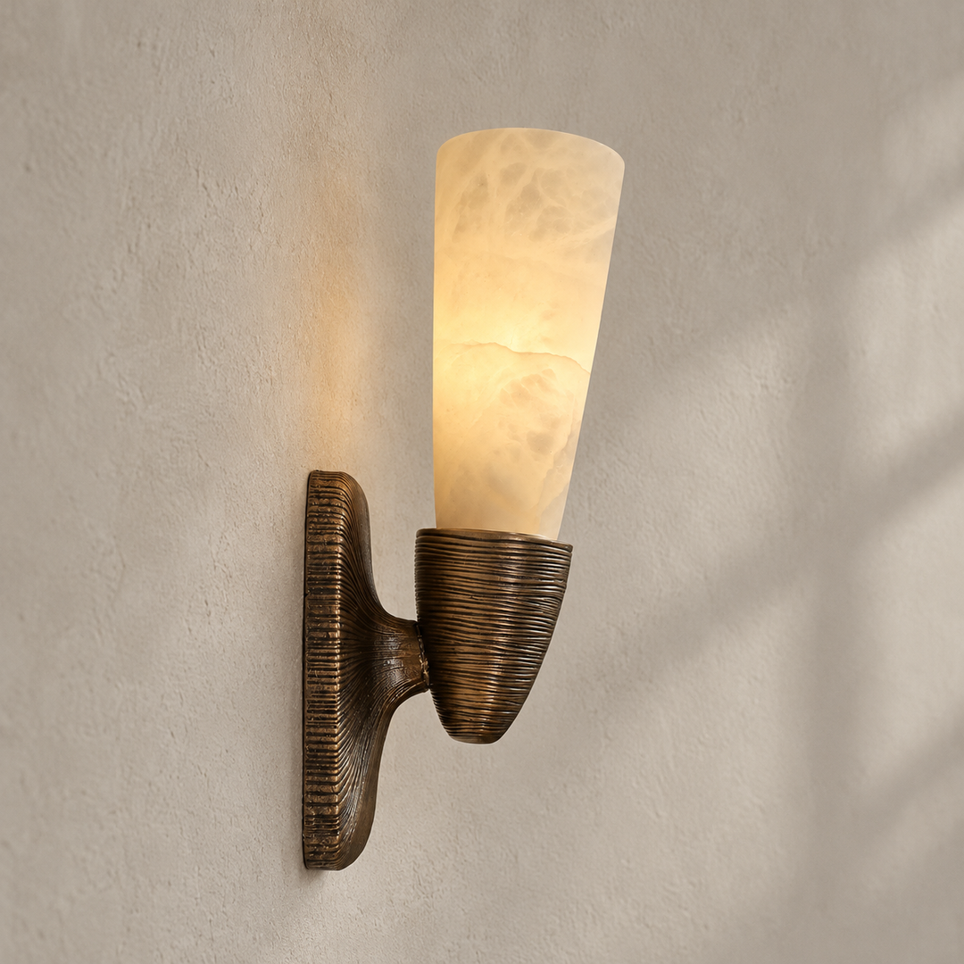Opal Alabaster Twist Wall Sconce