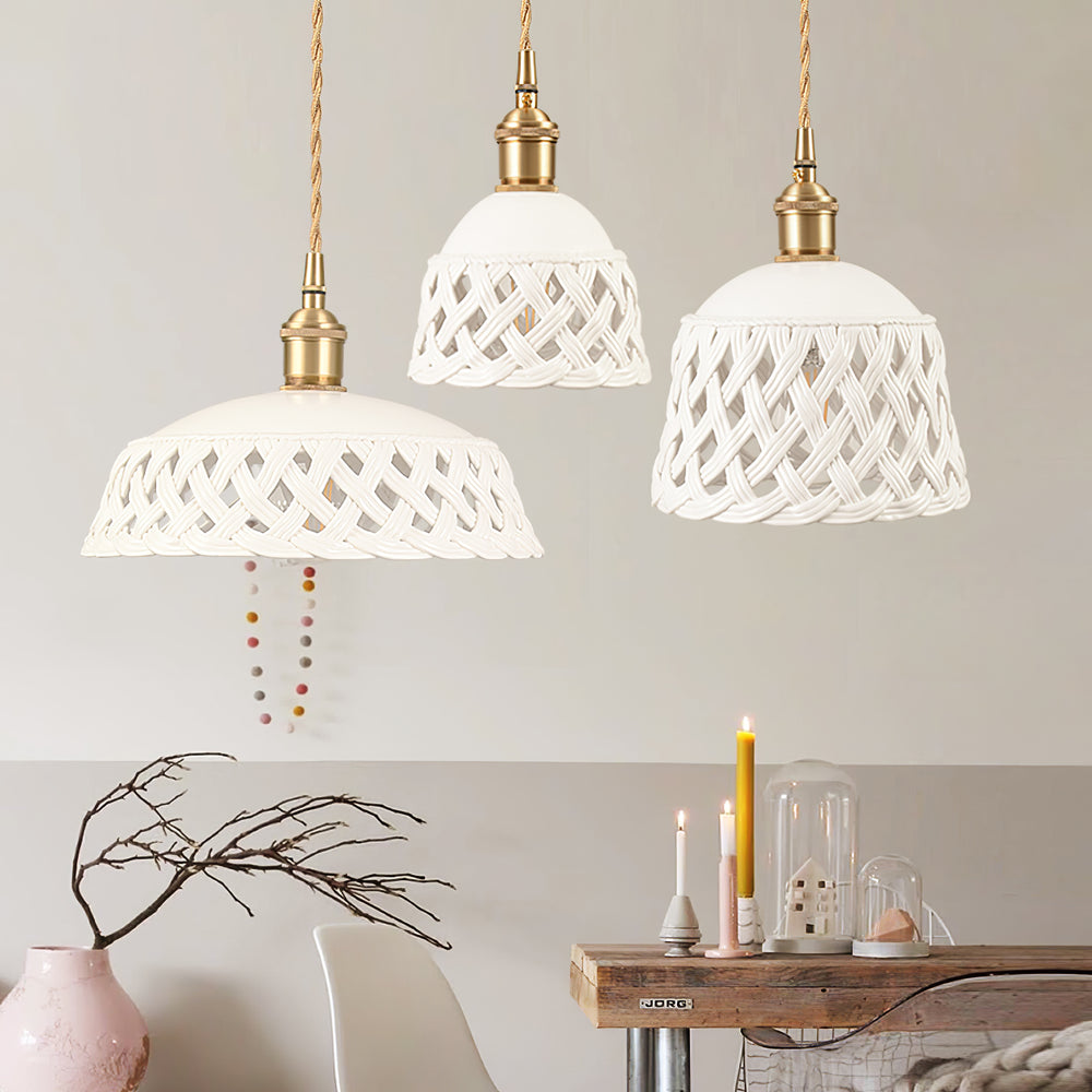 Openwork Ceramic Pendant Lamp - Vakkerlight