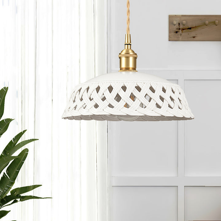 Openwork Ceramic Pendant Lamp - Vakkerlight